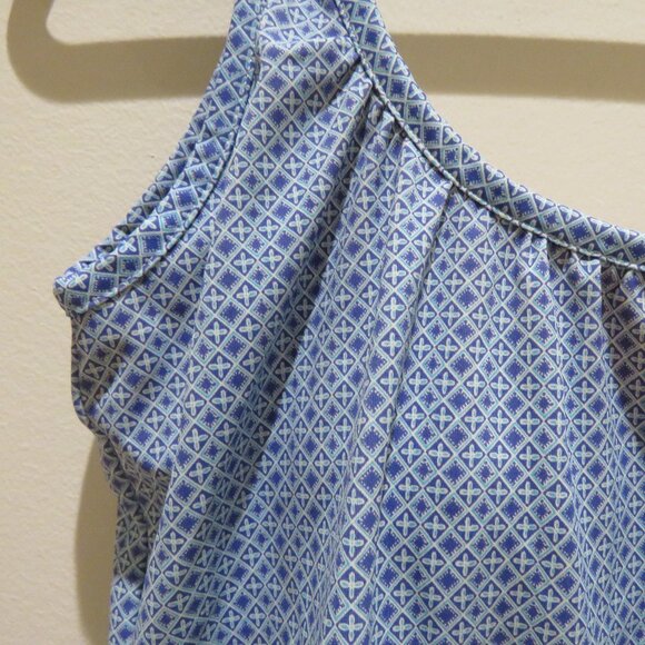 CABANA LIFE X TALBOTS Blue Diamond Blouson Tankini Top Summer Vacation - Size S - Picture 5 of 12